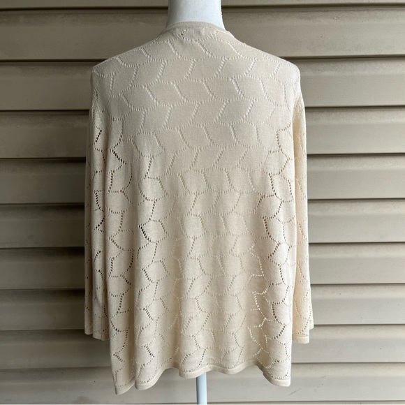 •Charter Club• Pointelle Open Front Cardigan - Size 3X - Picture 5 of 7